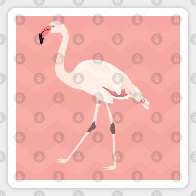Hand drawn pink flamingo. Seamless pattern Sticker by AnaMOMarques